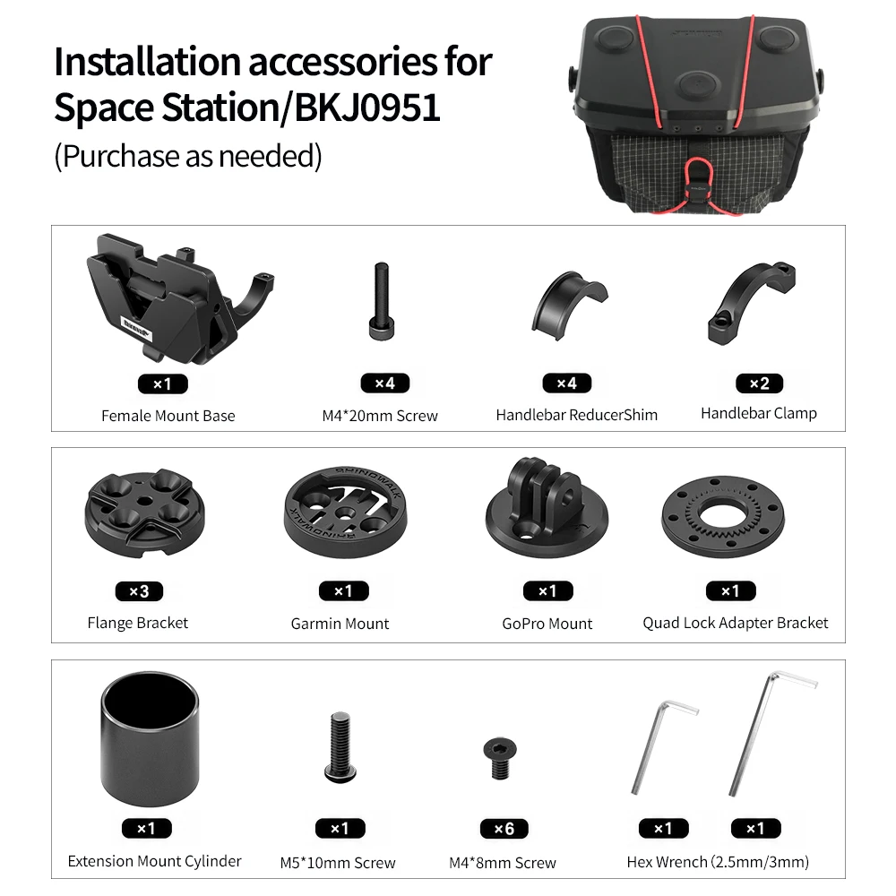 AliExpress Rhinowalk Space Station Accessory Modular System Quick Release Base Bike Handlebar Bag Cycling Accessory For BKJ0951