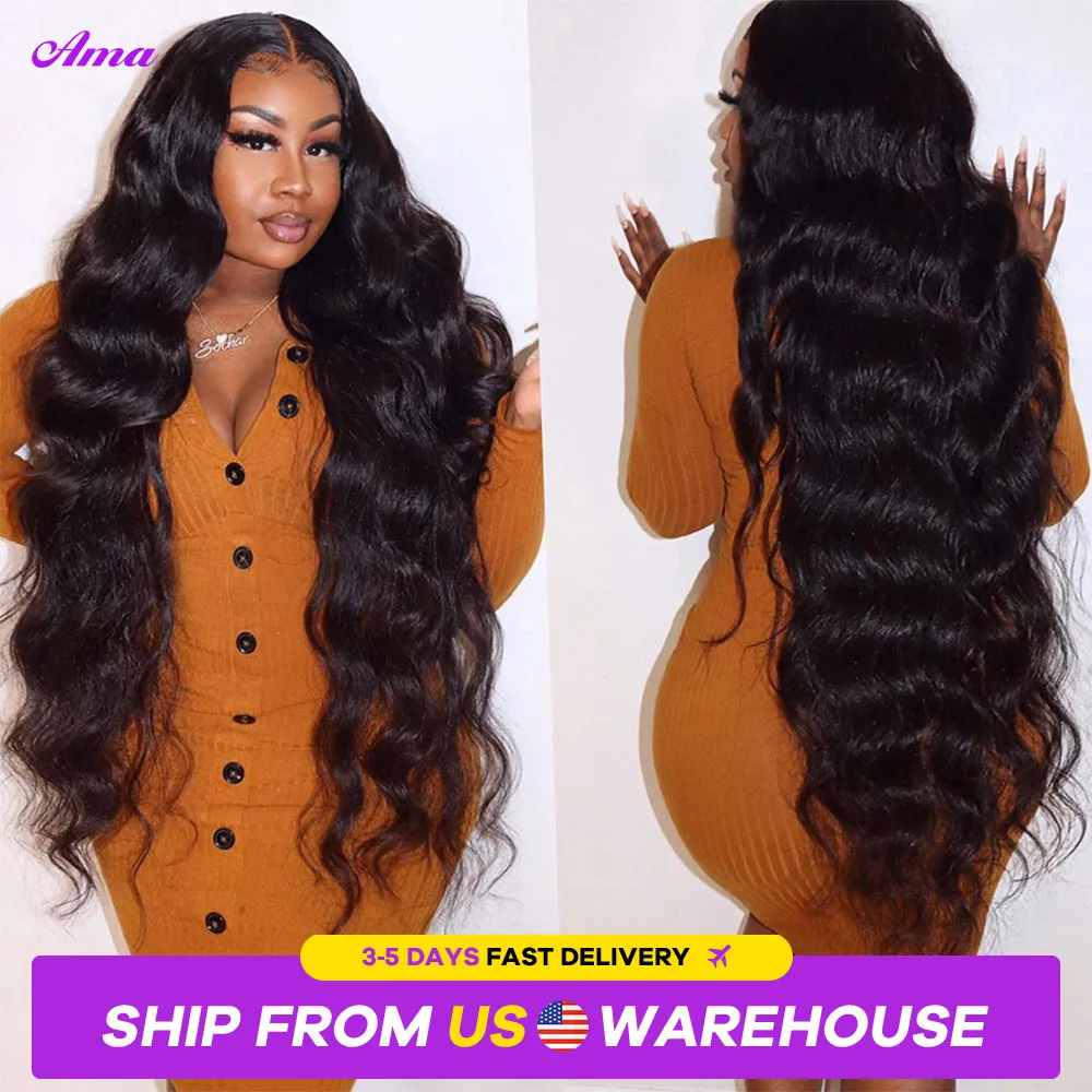 30 Inch  Body Wave Lace Front Wig 13x4 Pre Plucked Lace Front Human Hair Wigs For Women 5x5 Lace Closure Wig 180 Density