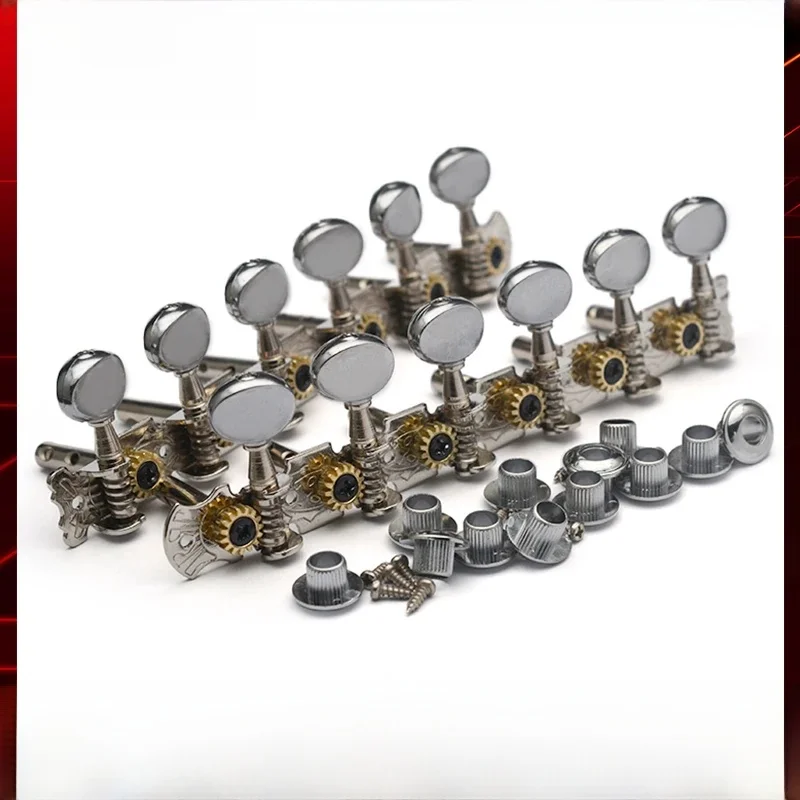 Gitaar Machine Head 12 Snaar 6r6l Snaar Tuner Met Twee Holes Been Voor Klassieke Gitaar Of Folk Gitaar Vernikkeld - afbeelding 2