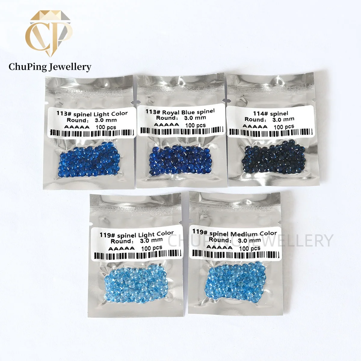 Lab Grown Colored Gemstones Lab Created Blue Sapphire Spinel Blue Shade Micro Gemstones 0.8‑3.0mm 100Pcs/Pack