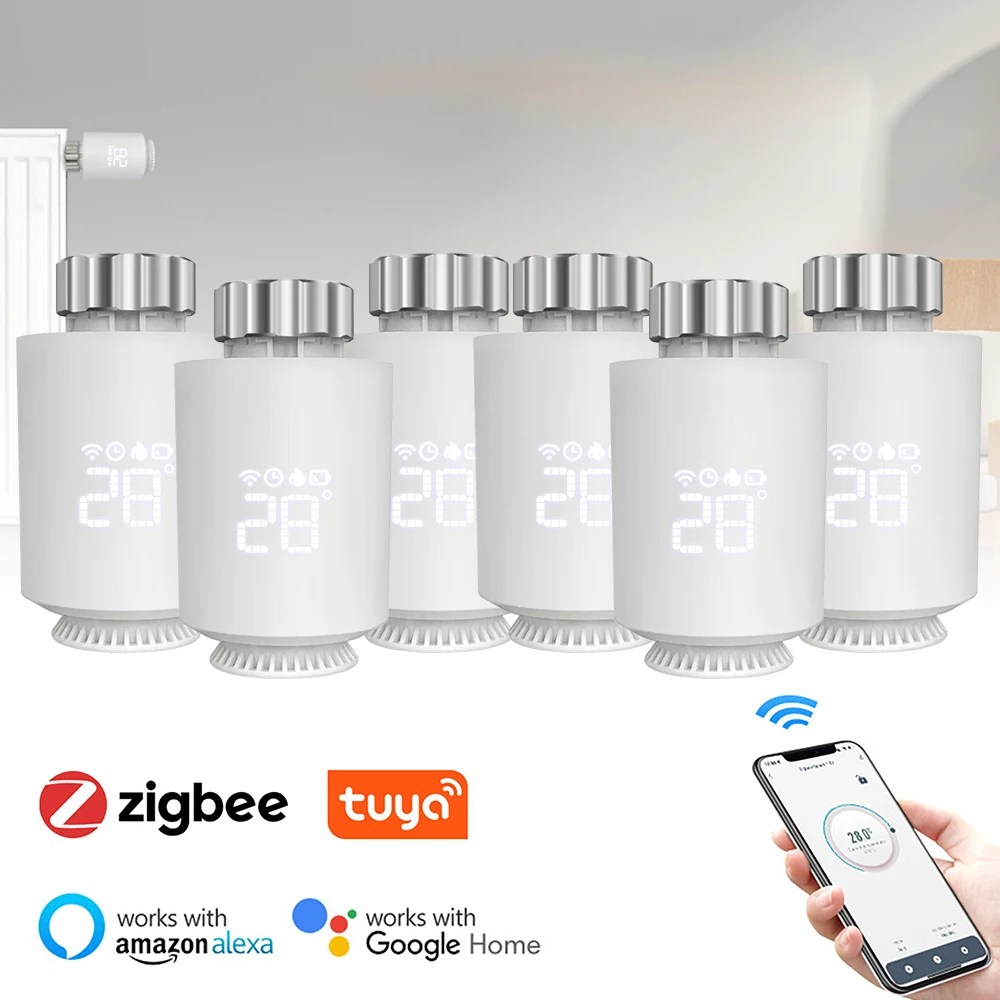Tuya ZigBee Heizkörper Antrieb Thermostat Smart TRV Thermostat Ventil Temperatur Controller Unterstützung Alexa Google Home TRV06
