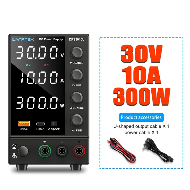 KOROBIE WANPTEK NPS3010W Alimentation DE L'ALIMENTATION DC STABILISÉE RÉGLABLES DE Banc D'alimentation DE Laboratoire À 4 DIPS DE 4 DIGATS 30V 10A 30V 60V 5A AC DIY(4 Digits 30V 6A