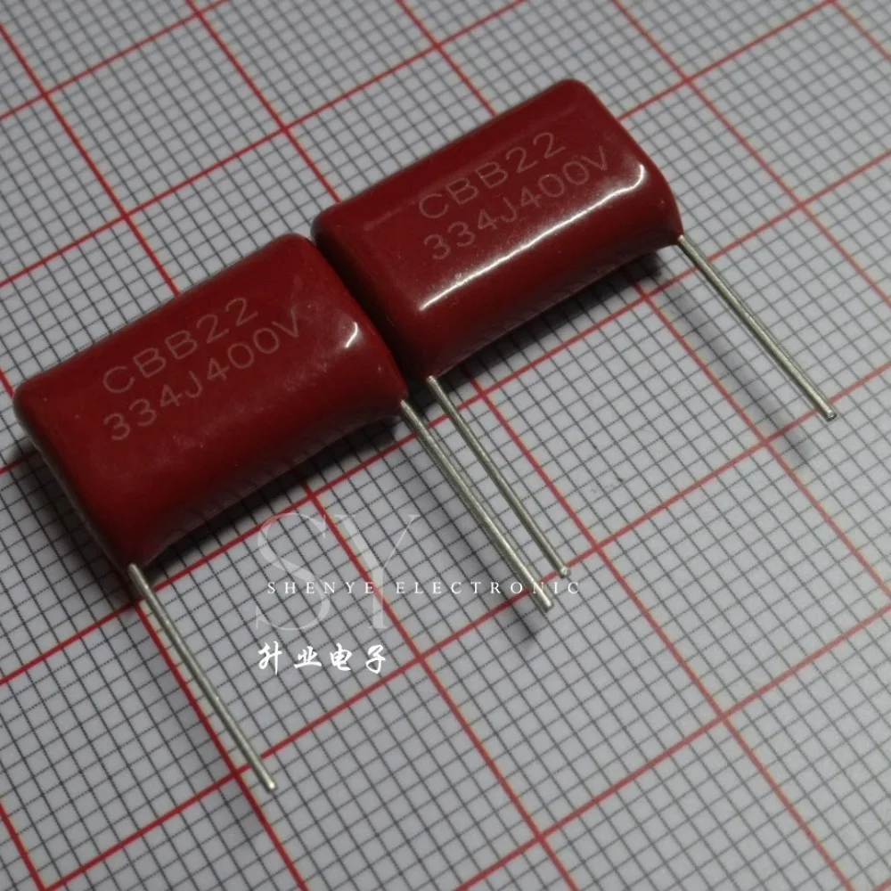 5pcs/lot CBB22 0.33uf 400V 330nF u33 334 J Brand New 15mm CBB Metallized Film Capacitor
