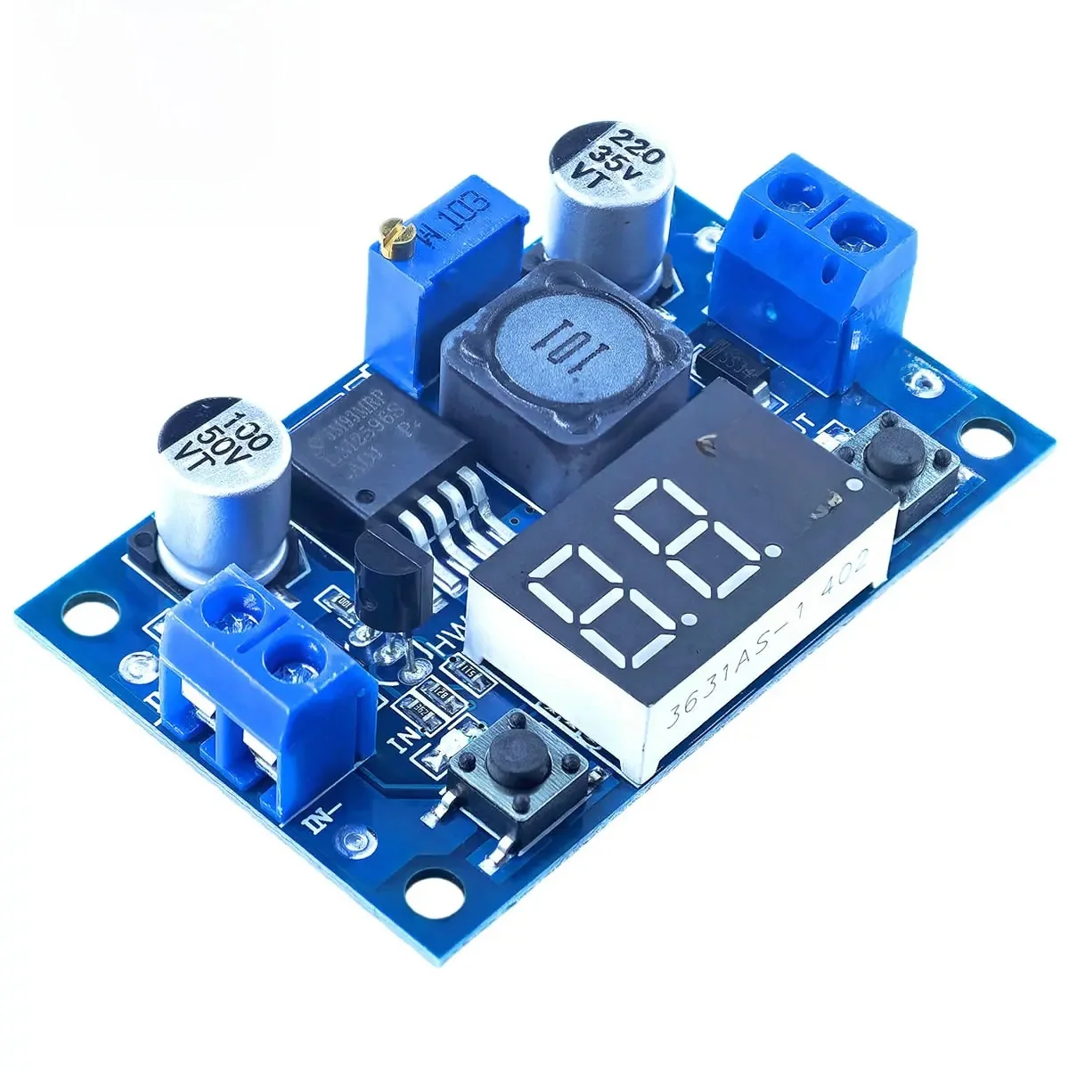 LM2596 Regulowany regulator napięcia 4,0-40 V do 1,25-37 V DC36 V 24 V 12 V do 5 V 2A Moduł zasilania obniżającego napięcie z wyświetlaczem woltomierza LED — zdjęcie produktu 7