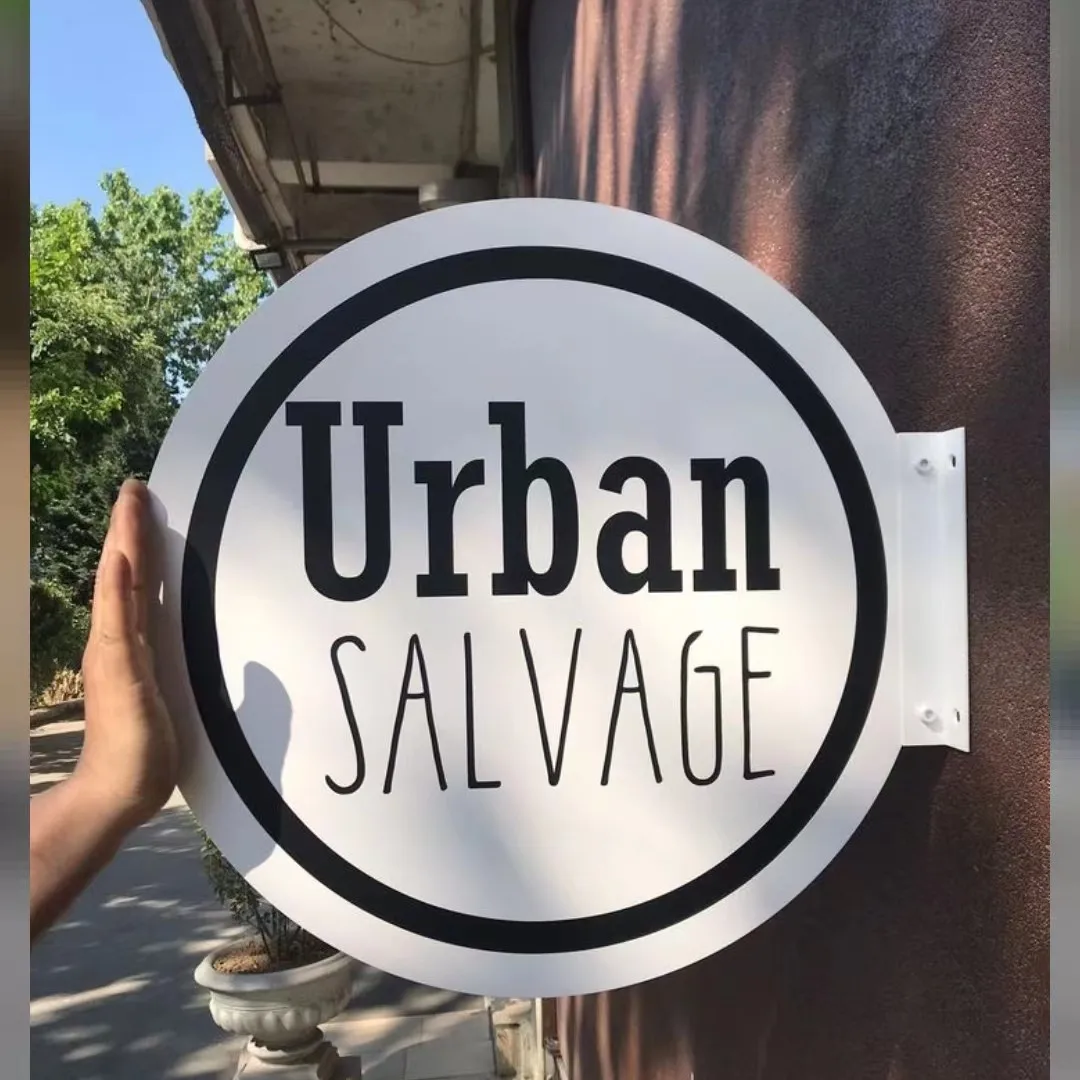 Imagem -04 - Sinal de Lâmina de Loja de Negócios Sinal de Lâmina Quadrada Dupla Face Sinal de Loja Logotipo ao ar Livre Sinal de Parede Estúdio de Beleza Sinal de Salão de Beleza