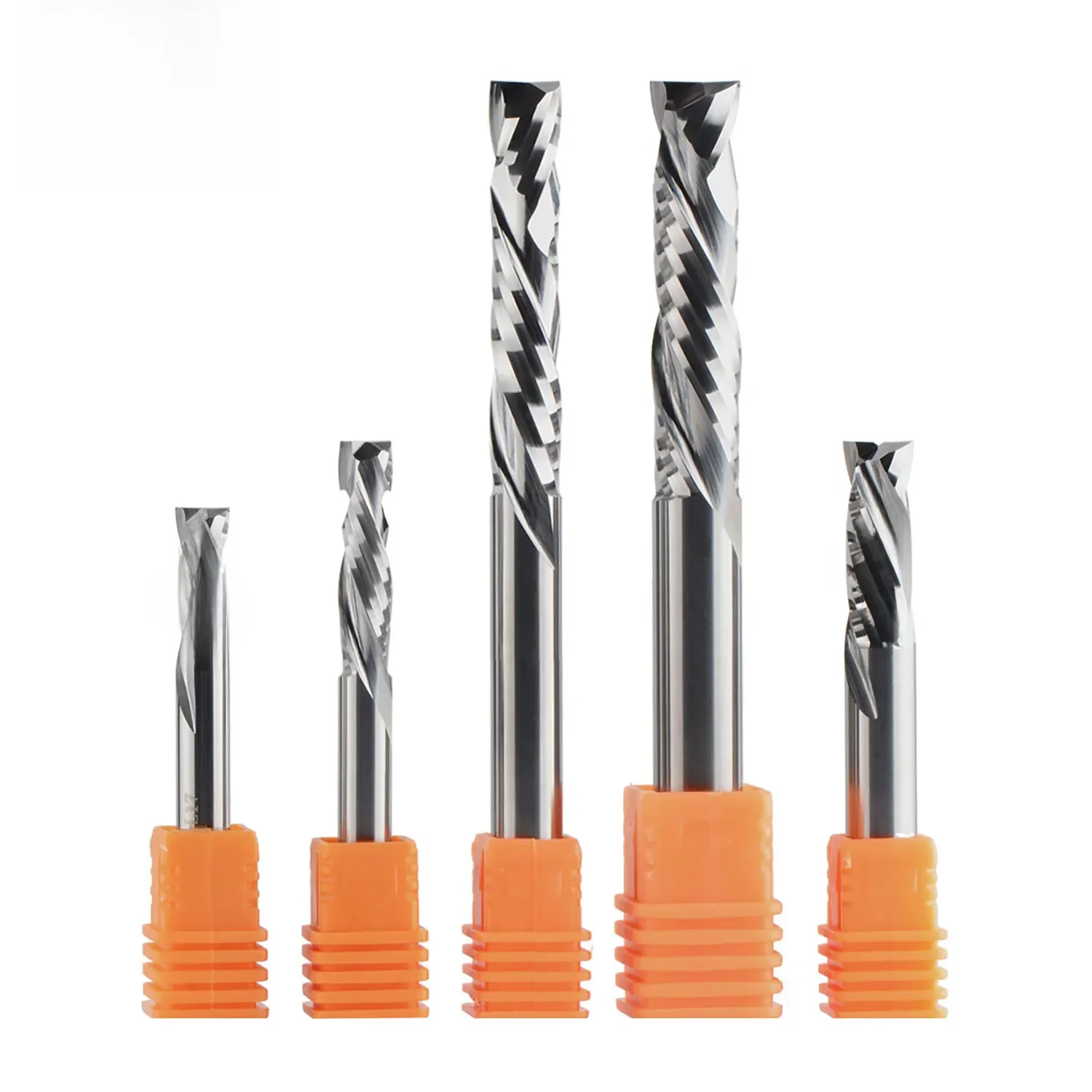 Compressie Frees Houtwerk Up & Down Cut Twee Fluiten Spiraal Carbide Frees Cnc Router Hout End Mill Cutter bits - afbeelding 2