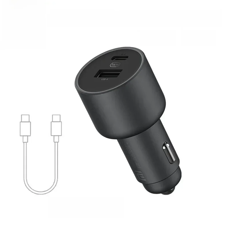 Xiaomi 100W Autoladegerät Dual USB Quick Charge Mi Autoladegerät USB-A USB-C Dual Output LED-Licht mit 5A Kabel