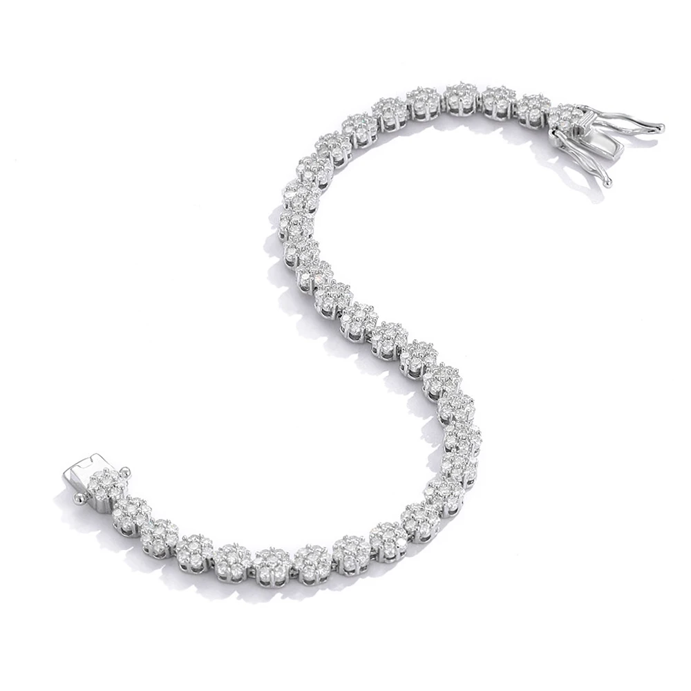 YLMyself مويسانيتي سوار للتنس 925 فضة زهر البرقوق غرامة مجوهرات الزفاف المشاركة هدية للنساء #5