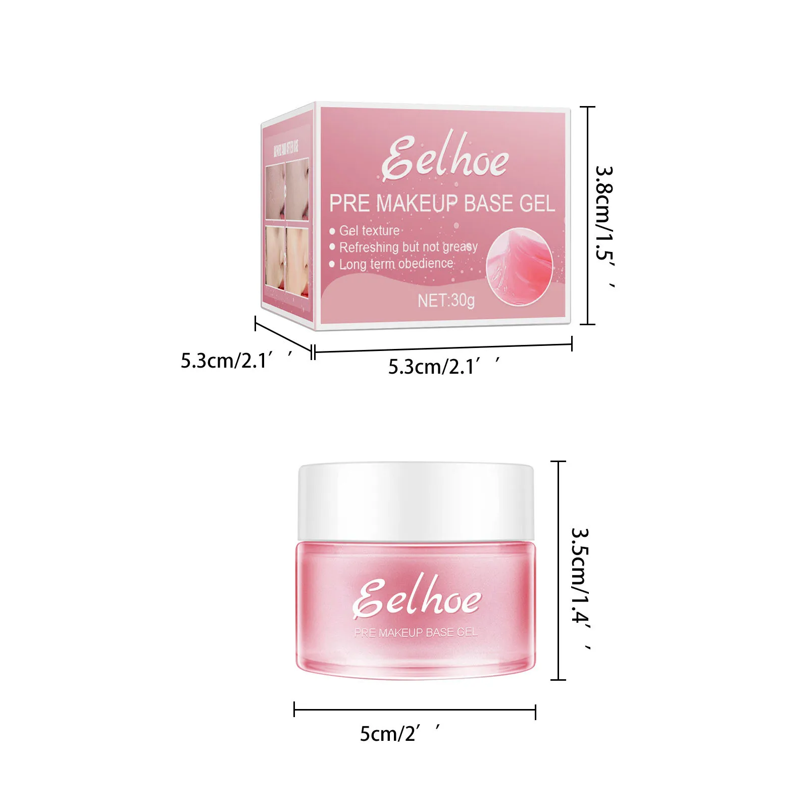 Eelhoe 30g Face Primer Pore Base Gel Makeup Base Invisible Pore Oil Control Langlebige Feuchtigkeit Concealer Hautisolationscreme