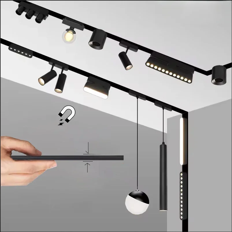 Ultra Dunne Rail Smart Tuya Zigbee Dimbare Plafond Opbouw Magnetie Track Licht Moderne Magneet Flood Grille Spot LED Lamp - afbeelding 2