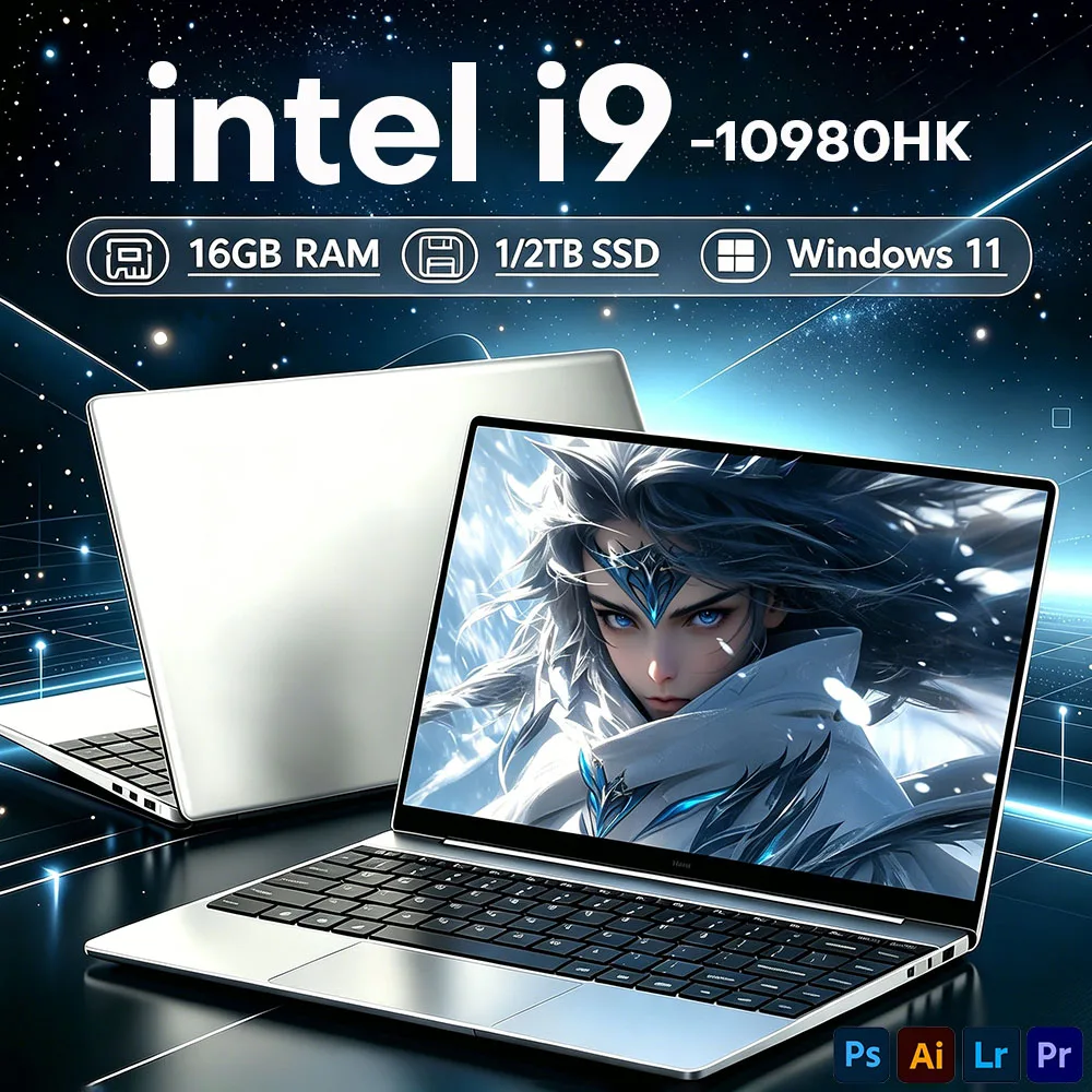 Ordinateur portable 14,1 pouces, Intel Core i9 10980HK, 16 Go de RAM, SSD 1 To + 2 To, Windows 11 Pro, ordinateur portable pour le bureau, les études