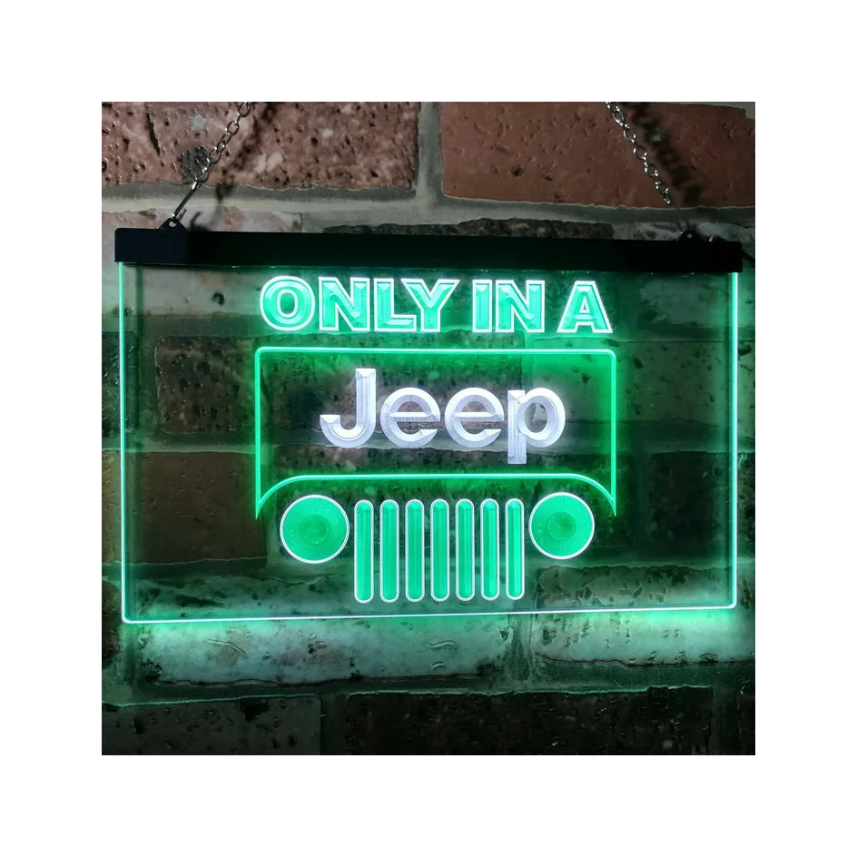 

Jeep Only in A Jeep Car Neon-Like LED SignDual Color LED Neon Light Beer Bar Pub Club Car Man Cave LED Neon Light Sign