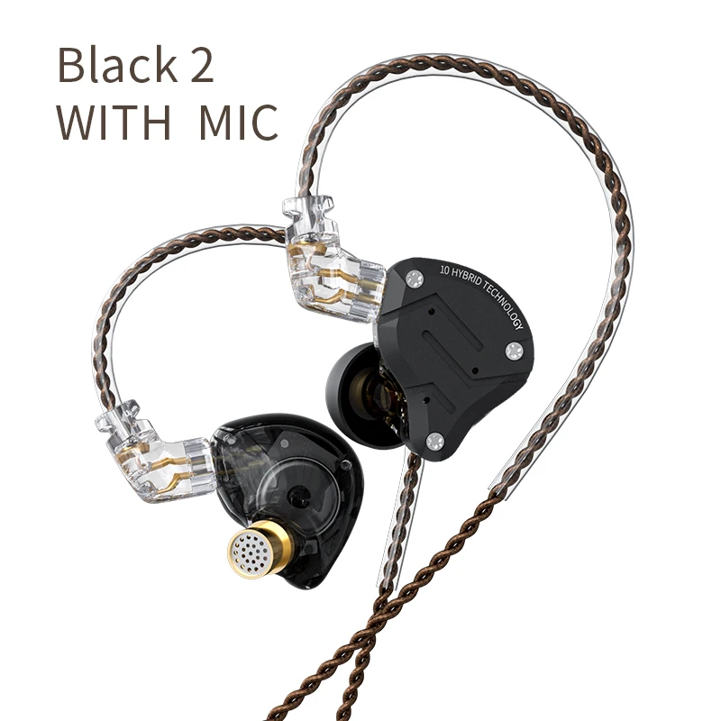 KZ ZS10 Pro Ruisonderdrukkende oortelefoon 4BA + 1DD Hybride 10 drivereenheden HIFI Bass-oordopjes in-ear monitor Metalen headset
