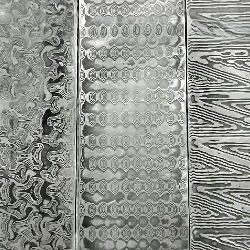 Dropship1 sztuk Damascus stali ostrze stałe nóż Billets gospodarstwa domowego DIY nóż Making surowiec narzędzie do rękodzieła części 16X3X0.3CM — zdjęcie 2