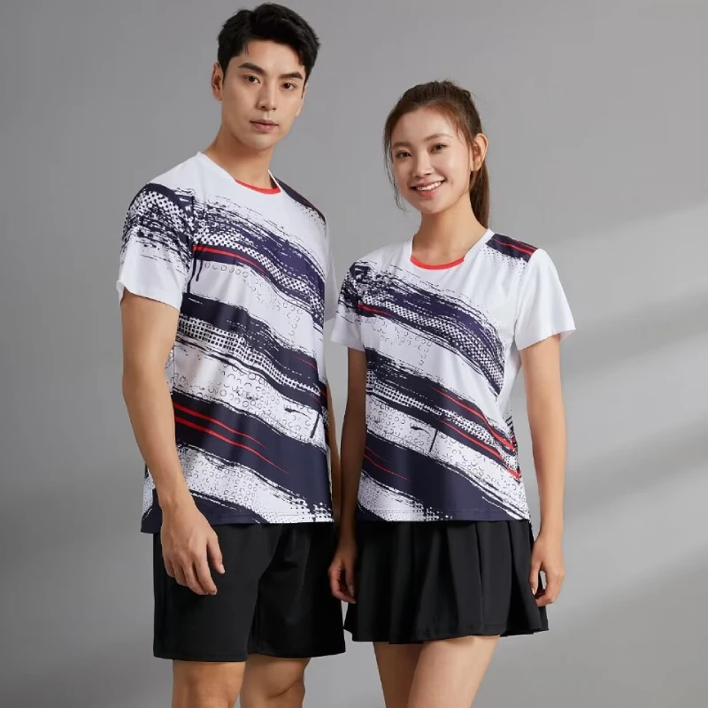 Table Tennis Jersey Men Women Short Sleeve Sport Tshirt 3D Print Badminton Clothes Couple Ping Pong Shirt 2024 Summer Designs