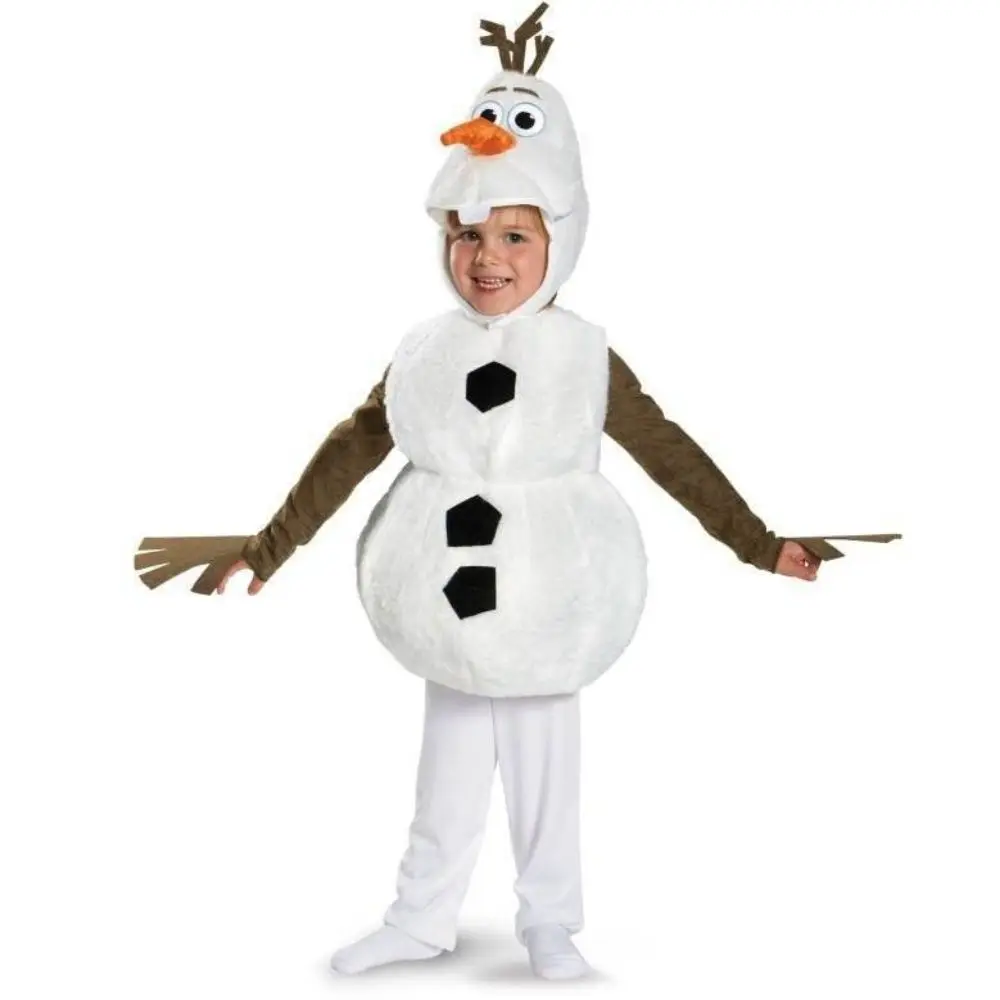 Disfraz de Cosplay de muñeco de nieve de Frozen Olaf para niños, mono para bebé, sombrero, disfraz de mascota de juego de rol, vestido elegante, traje de Carnaval de Halloween