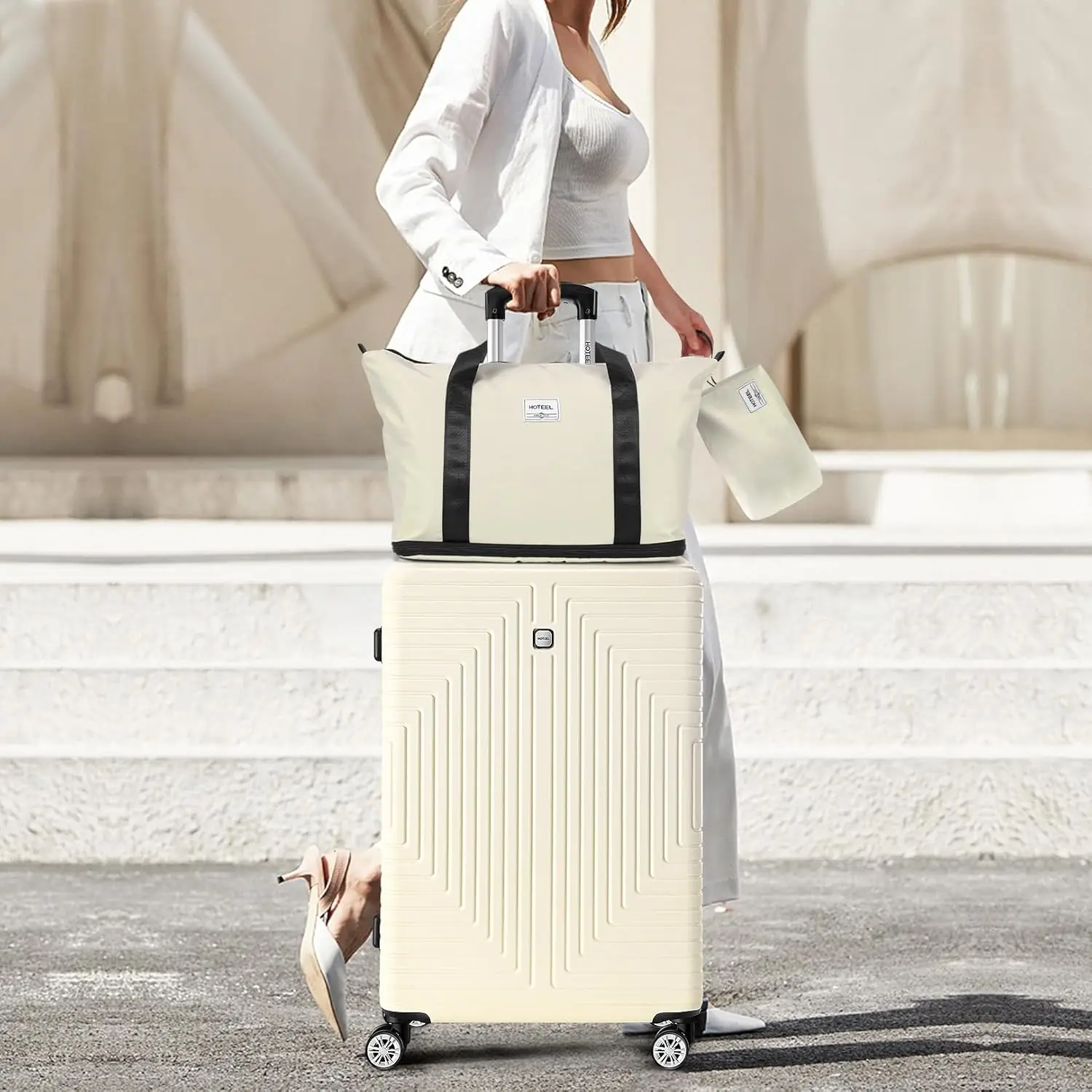 

3PCS Luggage Sets,20in ABS+PC Hard Shell Suitcases with Wheels,TSA Aproved Lock&Carry-on Bags,Travel Case Available for boarding