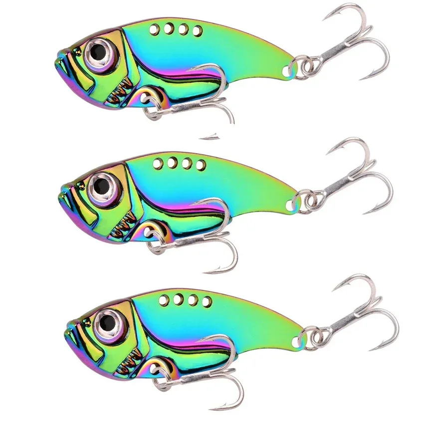 Leurre métallique vibrant rigide coloré avec cuillère, appât artificiel idéal pour la pêche à la cigale, Crankbait, Wobbler, 3/7/10/15/20G