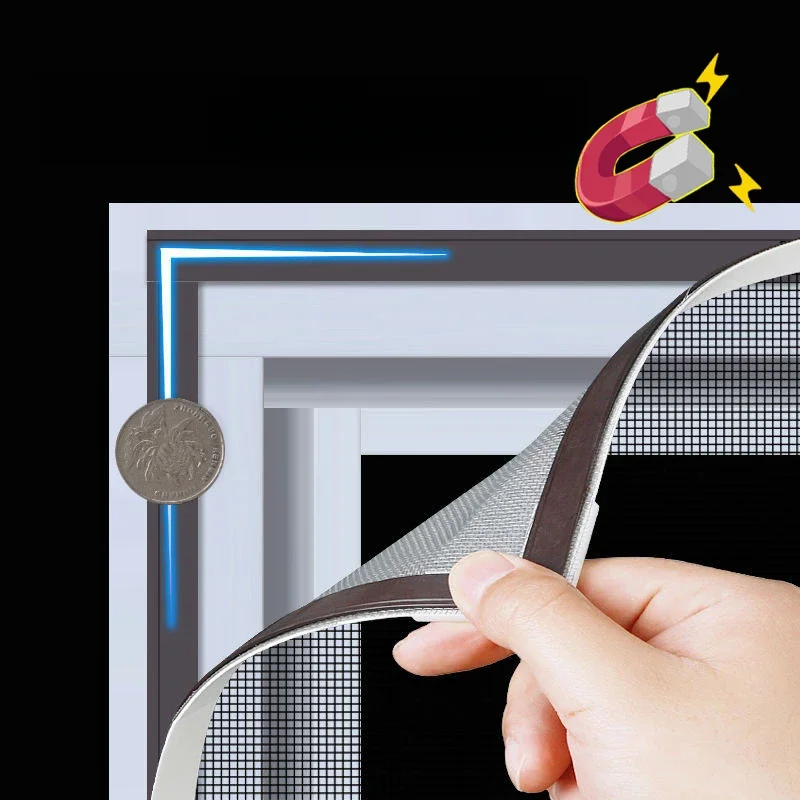 Magnetische Hordeur Klamboe Magnetisch Raam Scherm Tule Mesh Stealth Aanpassen Diy Mesh Gordijn Afneembaar Wasbaar - afbeelding 2