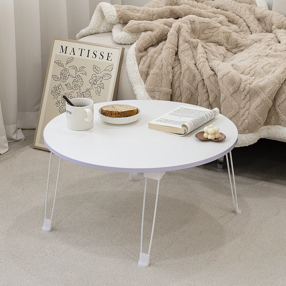 طاولة منخفضة خشبية قابلة للطي للجلوس طاولة مستديرة 3 ألوان