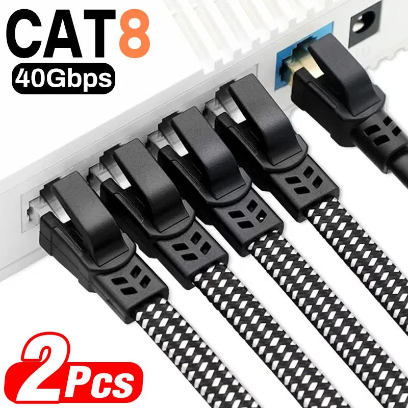 Flat Nylon CAT8 Eth… - image