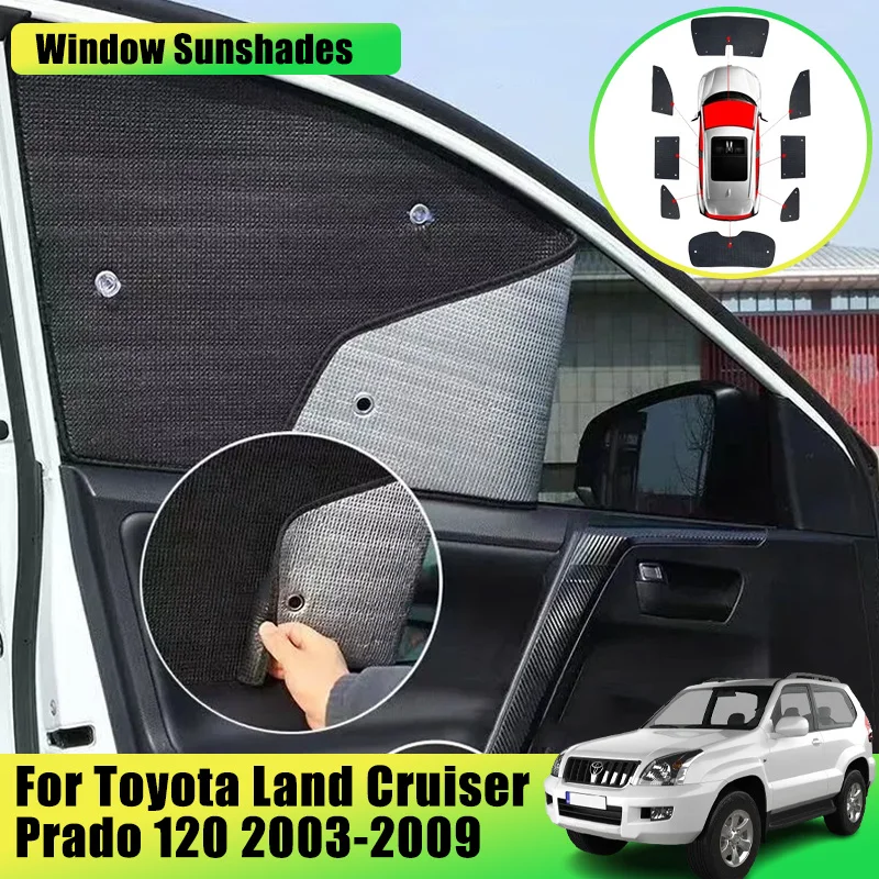 

Full Coverage Sunshades For Toyota Land Cruiser Prado 120 Accessories J120 LC120 FJ120 2003~2009 Sunscreen Window Sunshade Cover