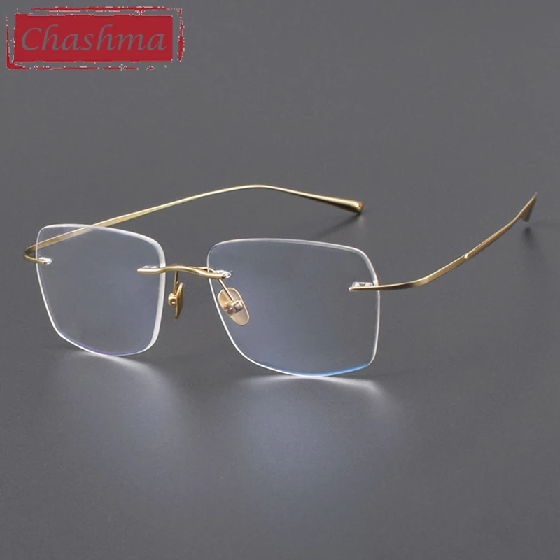 نظارات طبية من تشاشما بدون إطار نظارات من التيتانيوم النقي للرجال والنساء إطارات النظارات للوصفة عدسات النظارات التقدمية