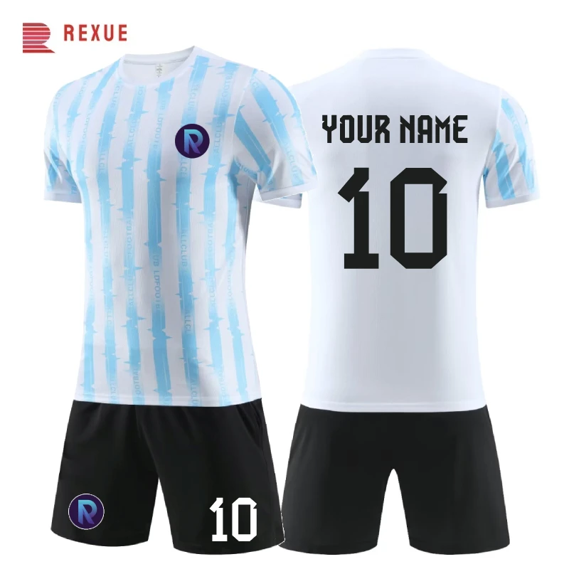 24/25 Nation Football Uniform Boy\'s Soccer Sportwears Men\'s Stripe Futsal Clothes DIY Men Kids Football Jersey Set 2pcs Clothes