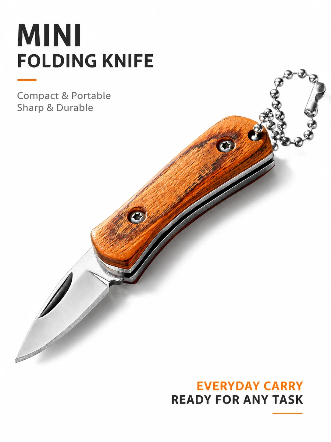 Mini Folding Pocket Knife Keychain Portable Stainless Steel Utility Cutter Compact EDC Tool for Camping Hiking Fruit Opening Box