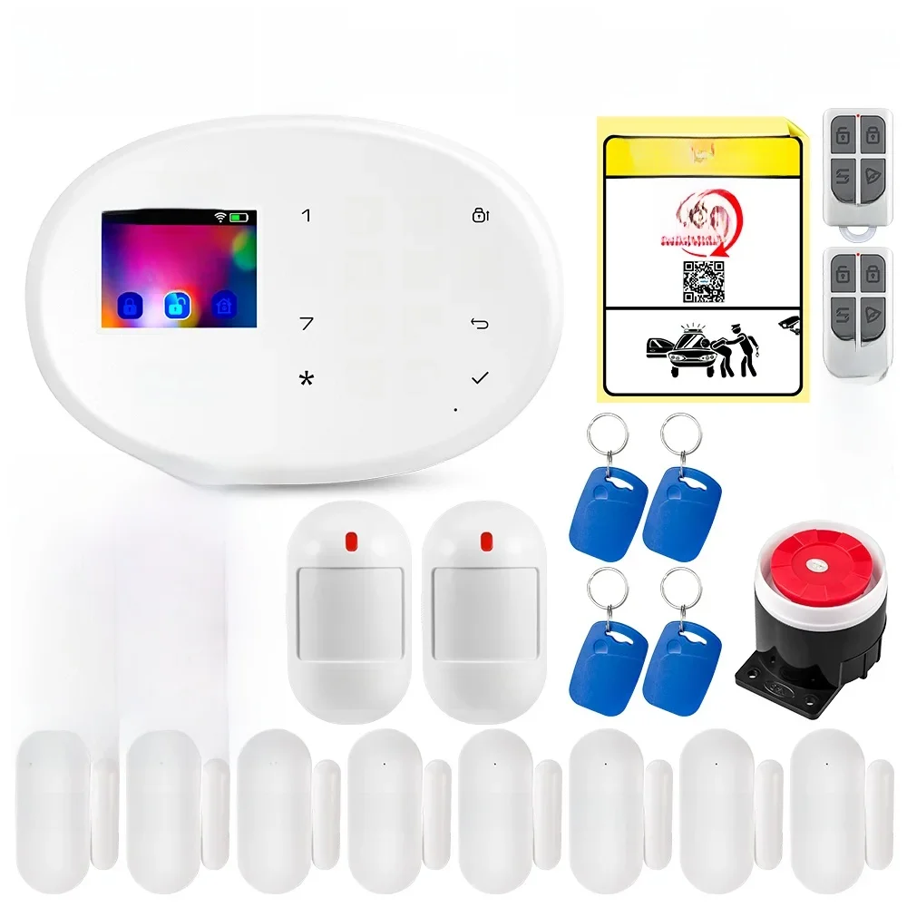 KERUI Tuya inteligentny system alarmowy WIFI GSM współpracuje z Alexa bezpieczeństwo w domu bezprzewodowy 433Mhz Alarm antywłamaniowy czujnik okna drzwi detektor — zdjęcie 2