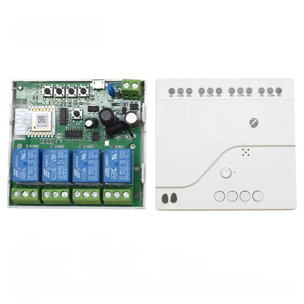 Module de relais pour maison intelligente Zigbee Tuya, 4 canaux, 85-250V, relais AC DC 7-32V 85-250V, fonctionne avec Alexa Google Assistant, interrupteur d'éclairage intelligent