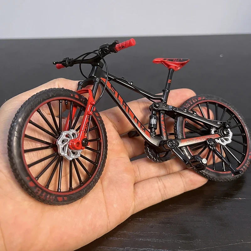 AliExpress NONE 1:10 Mini Model Alloy Biycle Diecast Mountain Finger Racing Red Bike Adult Simulation Collection Gifts Toys for boys 14+
