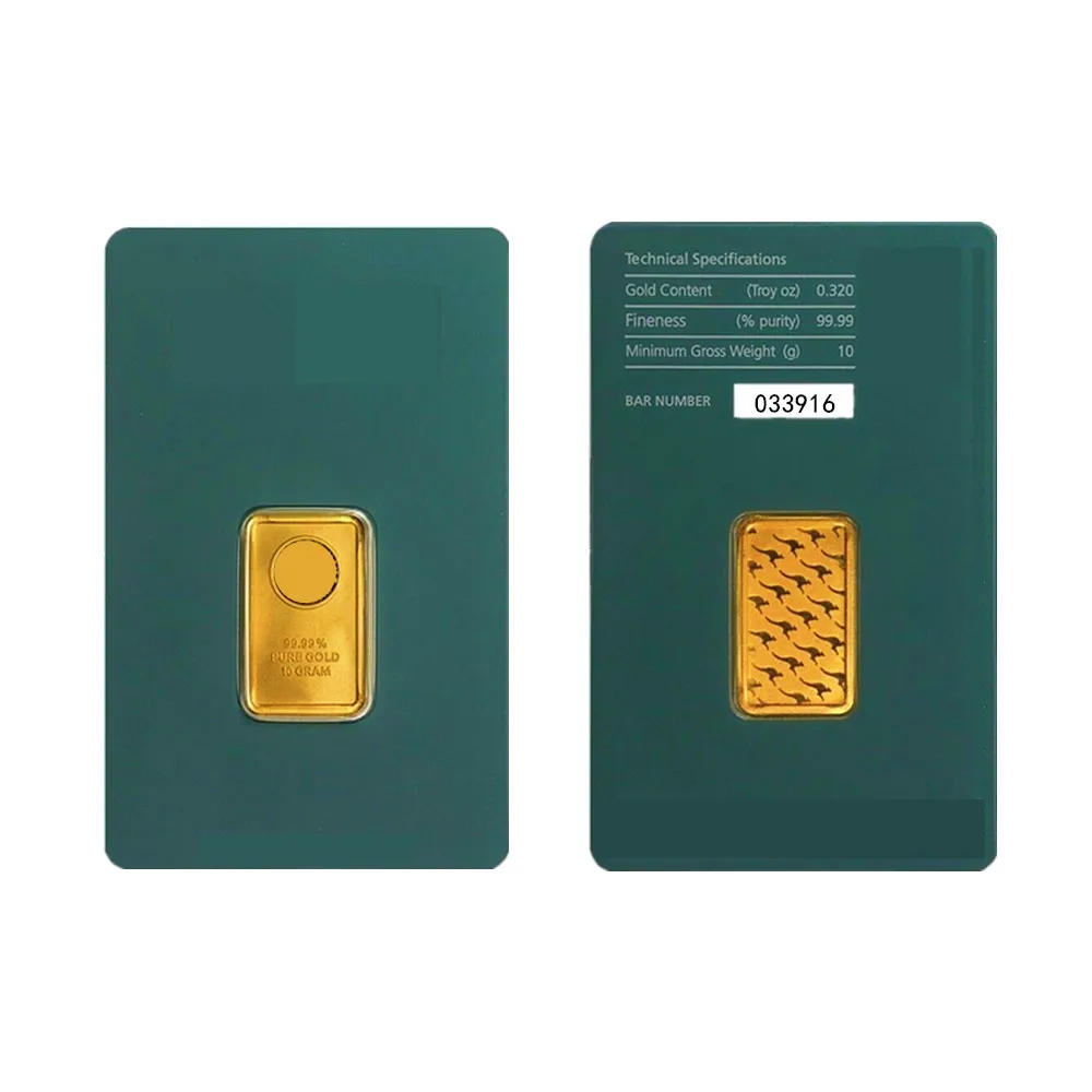 10 g Australia Gold Bar Series Seal Packaging With An Independent Serial Number Brass Core Fake Gold Block Craft Collection