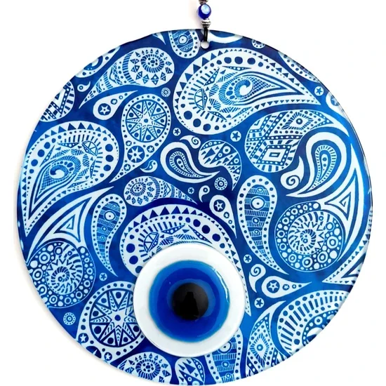 23 Centimeter Fusion Glass Evil Eye Beads Handmade Wall