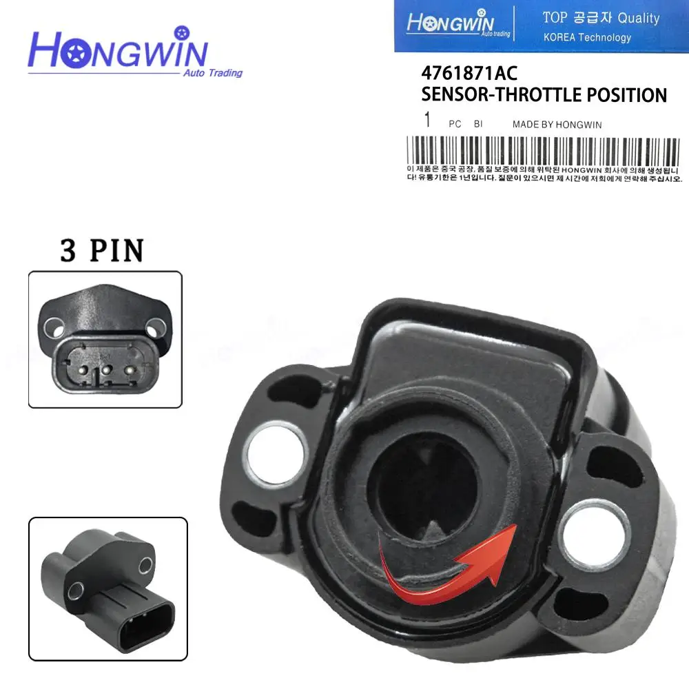 

HONGWIN TPS Throttle Position Sensor Fits Jeep Cherokee Chrysler Dodge Plymouth 4761871AC 4626051 5234903