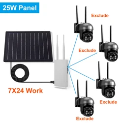 Enrutador Solar 4G de 25W, enrutador con energía Solar, WIFI, inalámbrico, para exteriores, batería 18650, Tarjeta Sim GSM, 3G, CPE, para cámara de seguridad del hogar, DC12V