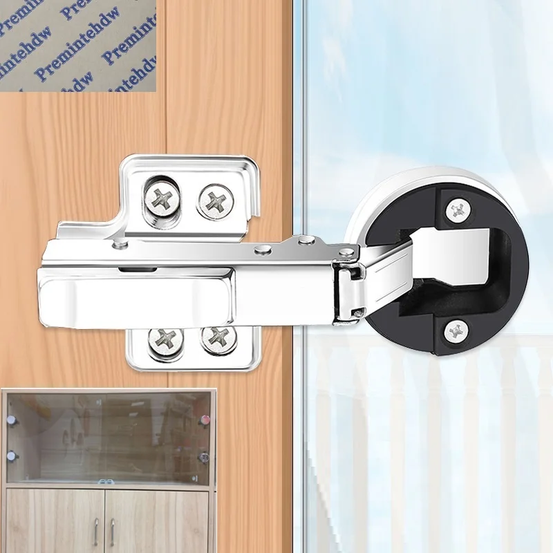 10Pcs Hydraulic Soft Cabinet Glass Hinge 26mm 35mm Cup With Shiny Decorative Cap Wine Cupboard Bookshelf Showcase