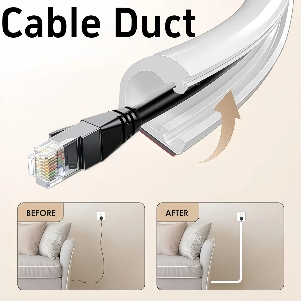 1PC 3/2/1meters Flexible Cord Management Channel,Invisible Decorative Wire Cover, Anti-Step Protector, Adhesive Cable Raceway
