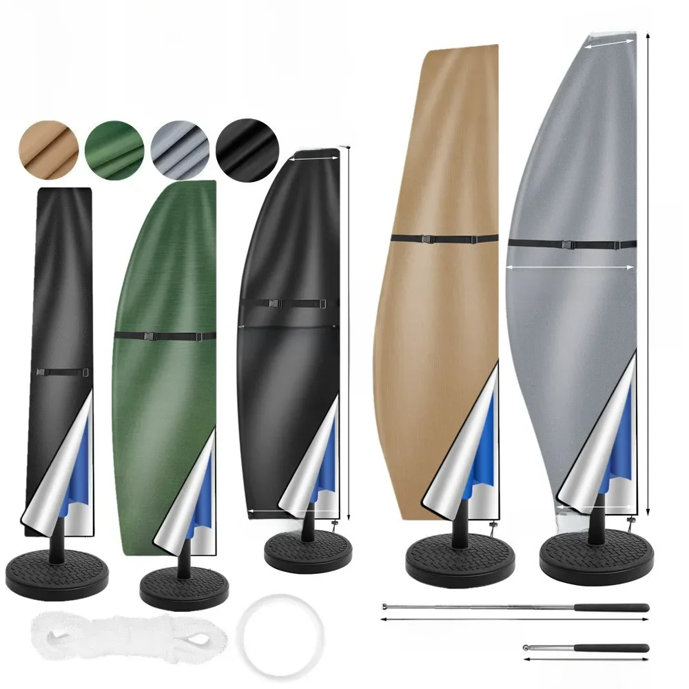 Patio Paraplu Parasol Cover Waterdichte Outdoor Banaan Rechte Stijl Past Cantilever Paraplu Tot 12-14 Voet - afbeelding 2