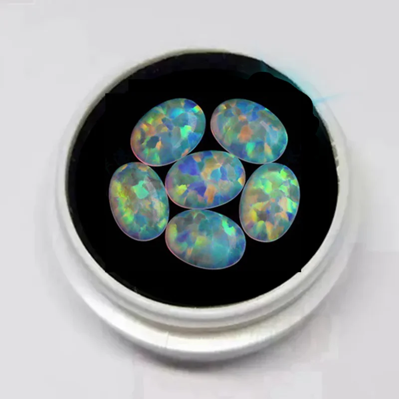 

Large Natural Opal Loose Gemstone 10X14mm Oval Cut AAAAA VVS Flat Back Cabochon Loose Gemstone For Jewelry Making