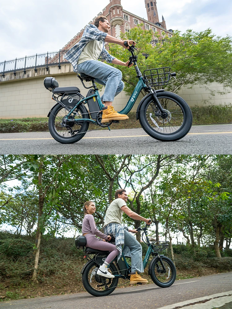 AliExpress DYU C9 Electric Bike Foldable 250W 48V 15.6Ah 20*3.0 Inch All Terrain Fat Tires Folding E-bike Oil brake Max 150KM 25km/h