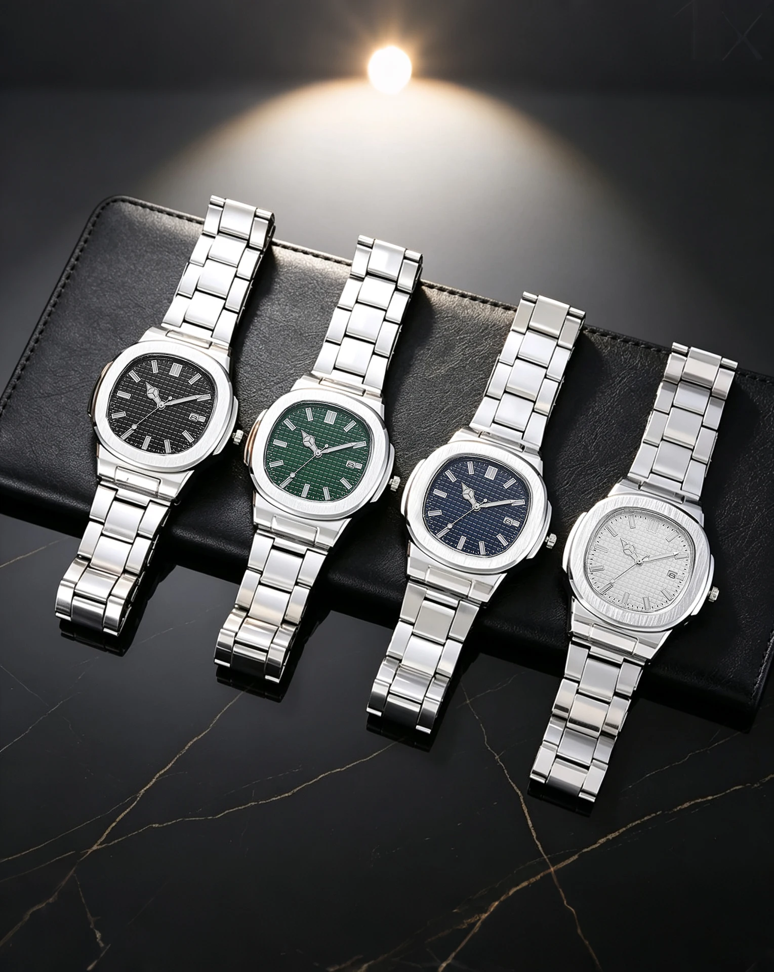 4-Piece Men's Quartz Watch Set, Simple, Stylish, and Versatile, Suitable for Casual, Holiday, and Daily Wear, the Best Choice for Gifting