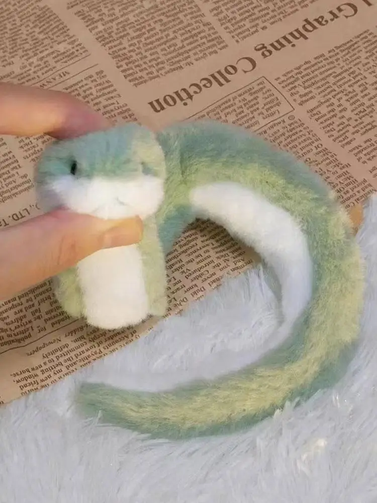 25 New Year Snake Mascot Cute Plush Snake Doll Sofa Living Room Decoration Cartoon Green Snake Soft Children's Gift 20/40CM Toy