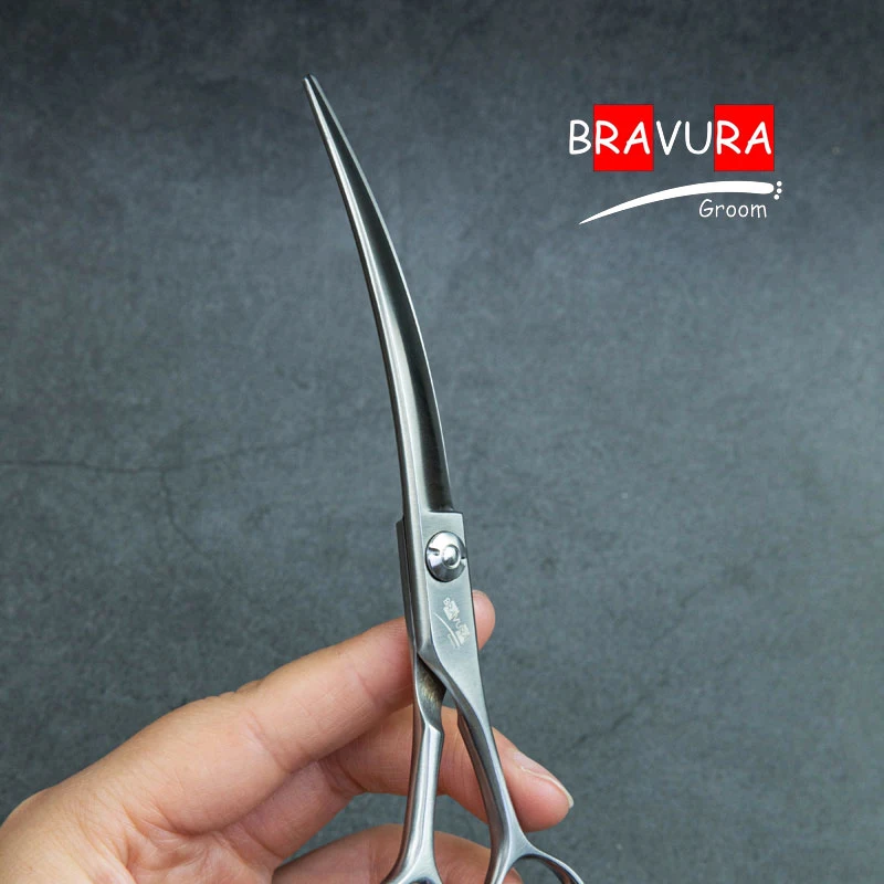 Imagem -02 - Bravura 440c 6.5 Polegada Cão Grooming Tesoura de Corte Pet Dobra Tesoura Cara do Cão Ultra Leve Refinação