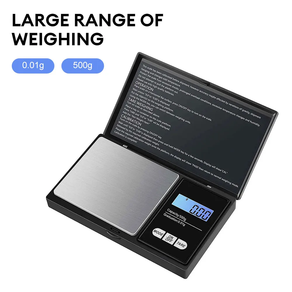 500g Jewelry Mini Stainless Steel Electronic Scale Digital Pocket Scale Gram Balance Weight Scale Pocket Scale Kitchen Supply