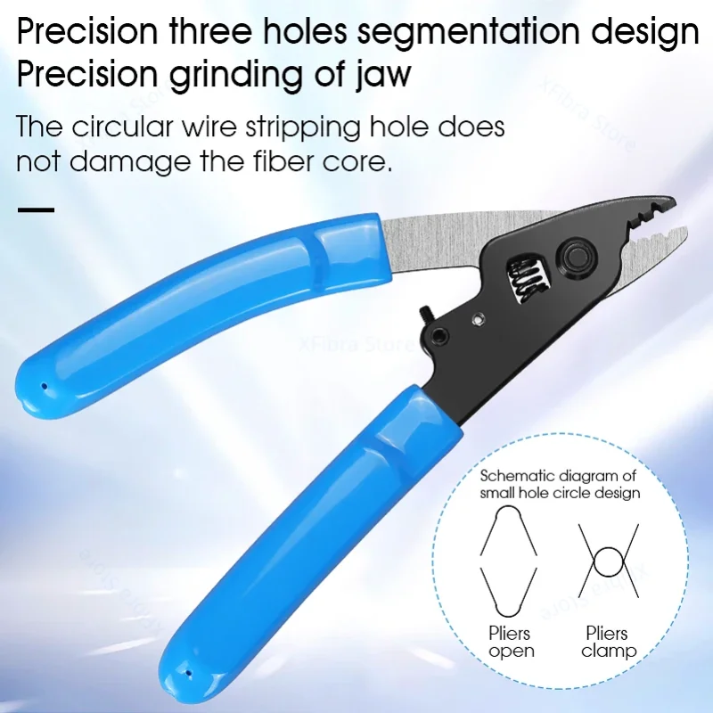 VCFS Edelstahl Drei-Port-Zange, Glasfaser-Draht-Stripper-Werkzeuge für FTTH