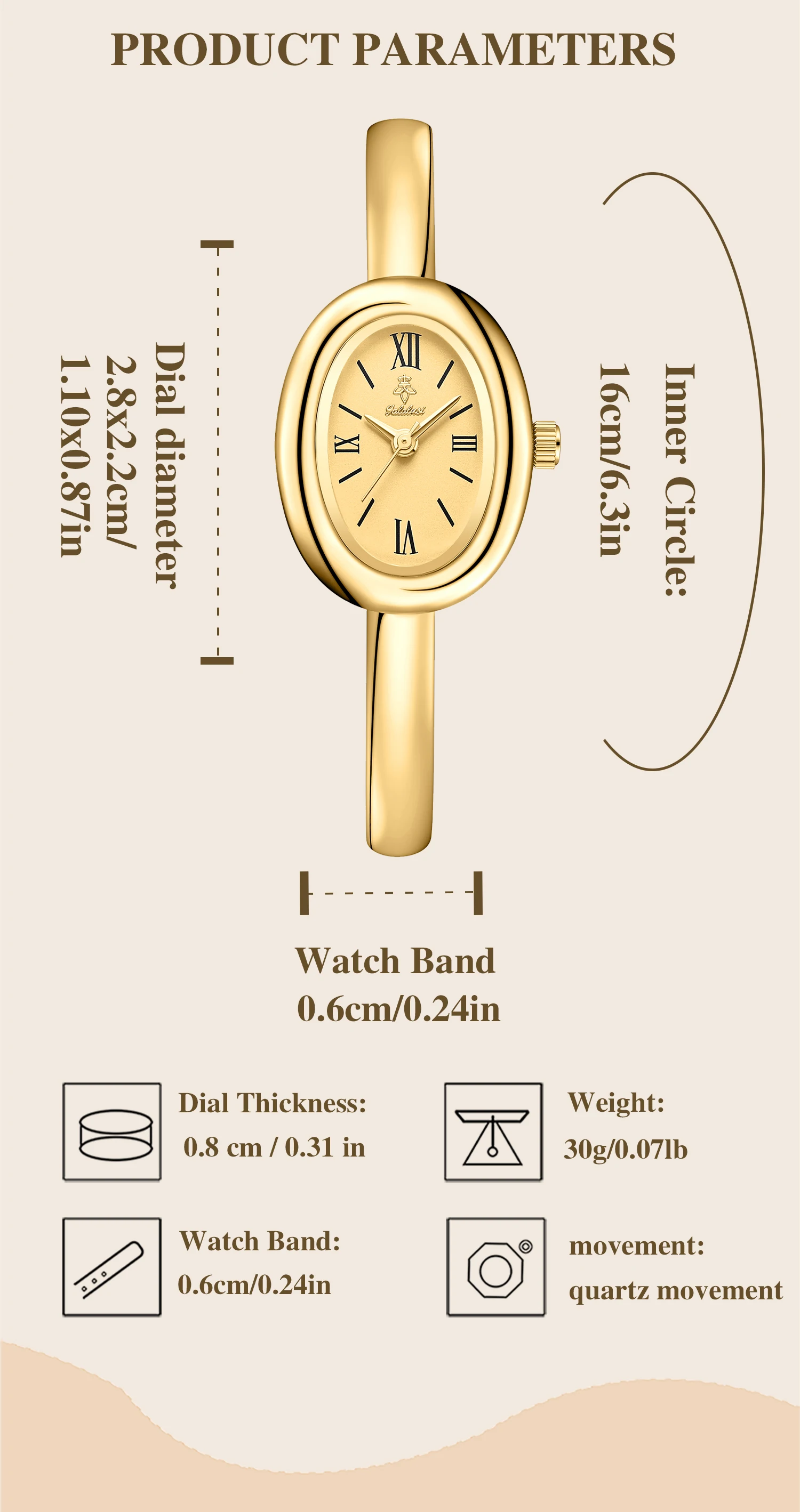 Luxuriöse wasserdichte Quarz-Armbanduhr der Marke YaLaLuSi mit minimalistischem Design, inklusive Geschenkbox – perfektes Geschenk für Frauen. – Detail 7