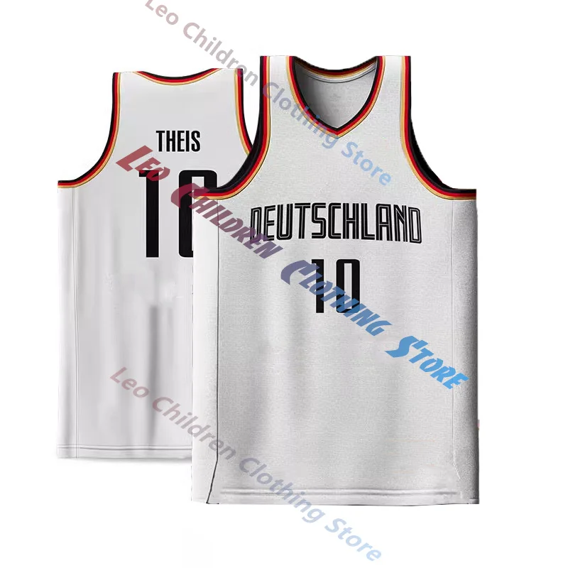 2024 German Basketball Jersey Summer Kids Basketball Vest Boys Breathable Men\'s And Women\'s Sleeveless Vest Training Sports Tops