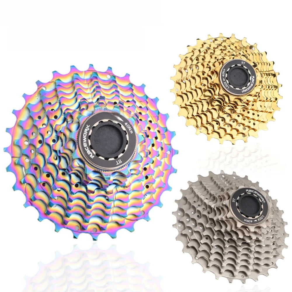 AliExpress RacewoRK RACEWORK Road Bike 11 Speed Cassette 28/32/34T Bicycle 12S Freewheel Gold Silver Rainbow Flywheel