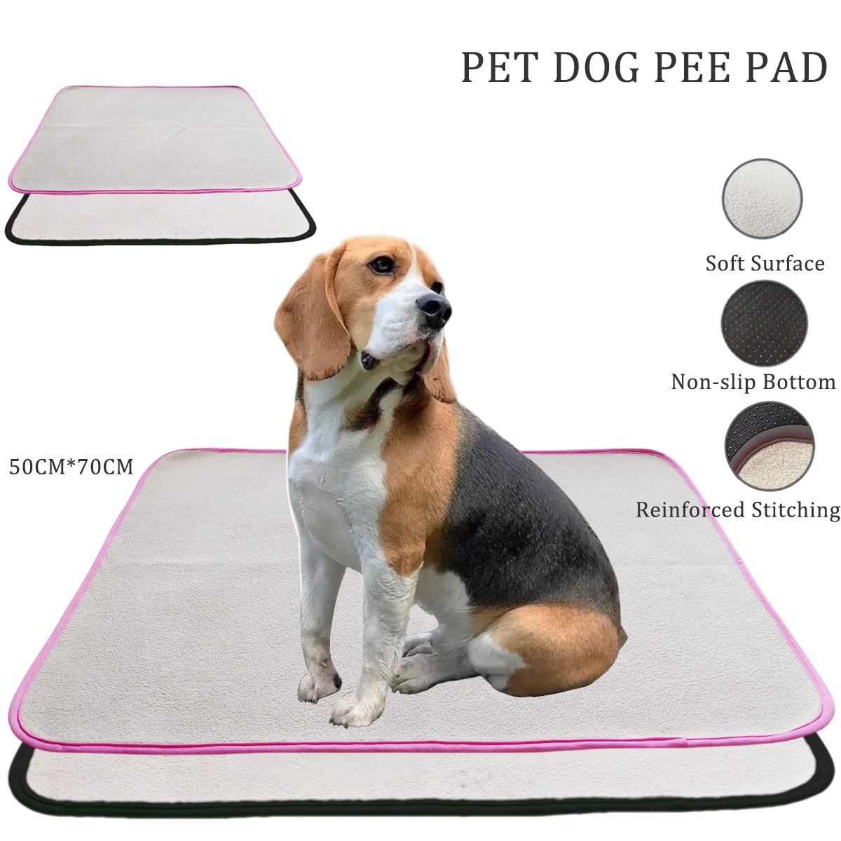 Absorbent Dog Pee Pad Reusable Pet Cat Dogs Urine Mat Waterproof Puppy Training Diaper Mats 50 * 70 CM Medium Size Diapers Pads